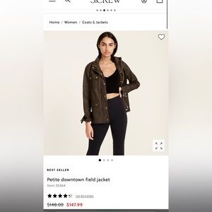 J. Crew downtown field jacket size XS in Hunter Green/olive green color